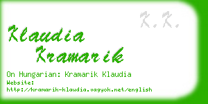 klaudia kramarik business card